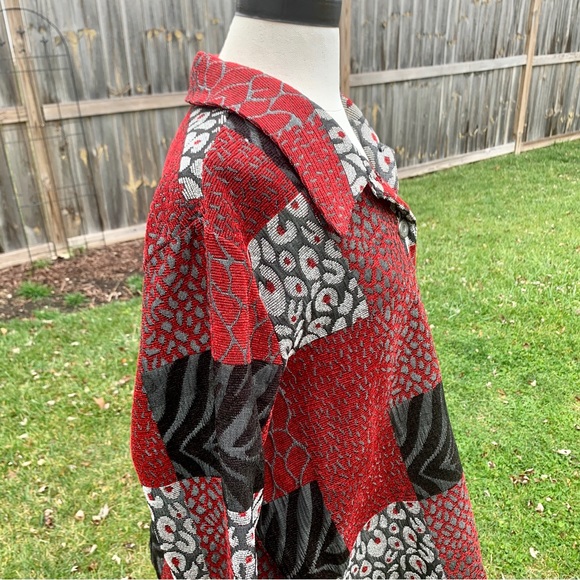 Vintage Studio Works Women’s Jacket~Size 2XL~Patterned Lightweight~Red/Black EUC - Picture 8 of 16